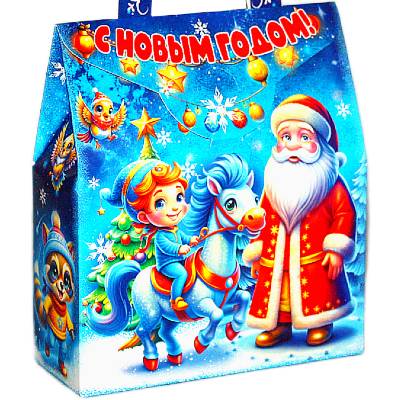 Сладкий новогодний подарок в картонной упаковке весом 600 грамм